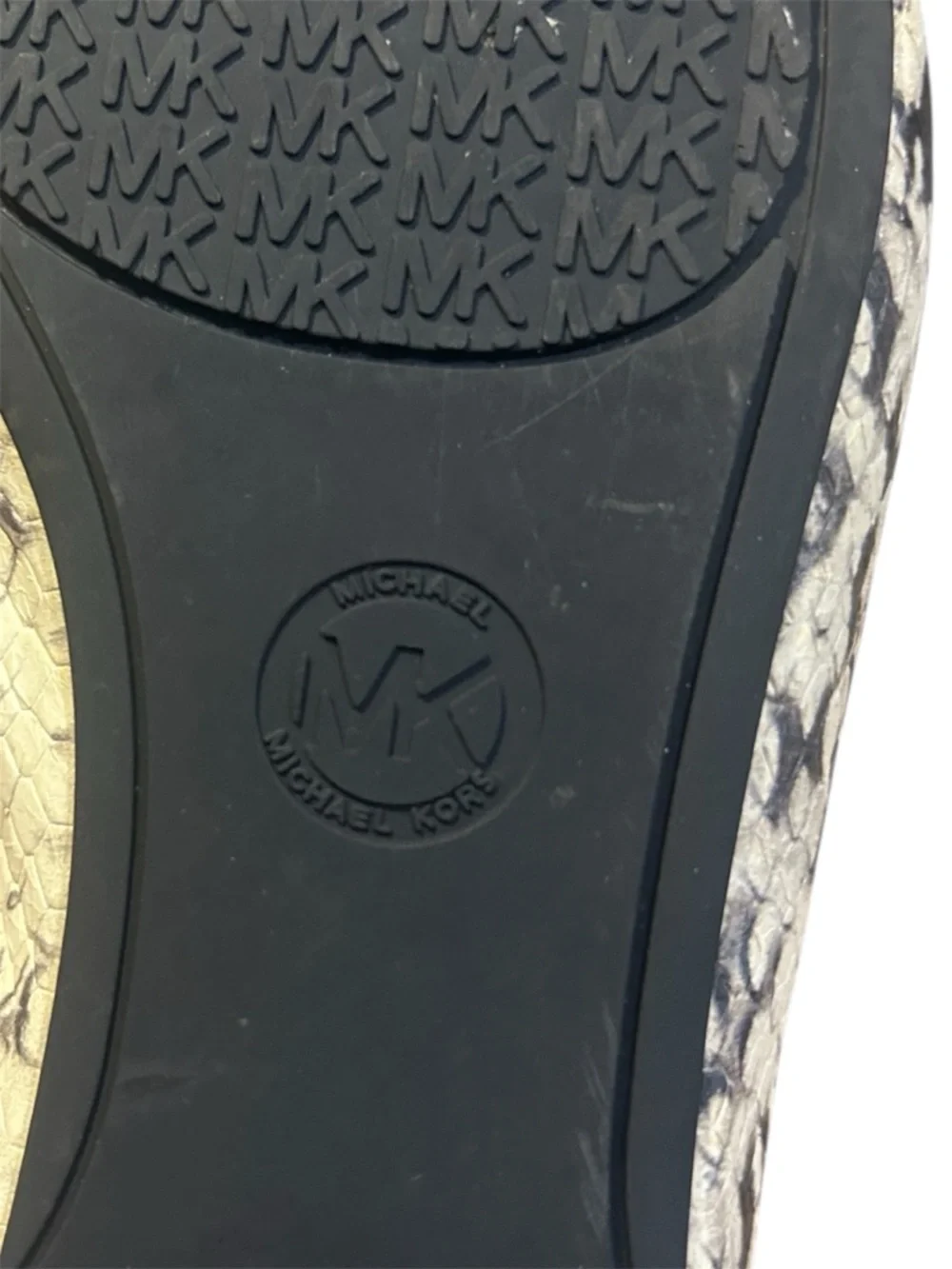 Michael Michael Kors Python-Texture Black & Cream Ballet flats